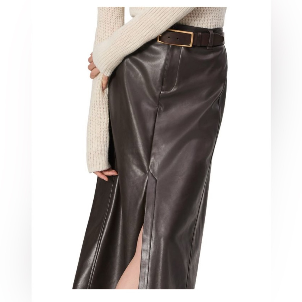 Rag & Bone Brown Faux Leather Skirt